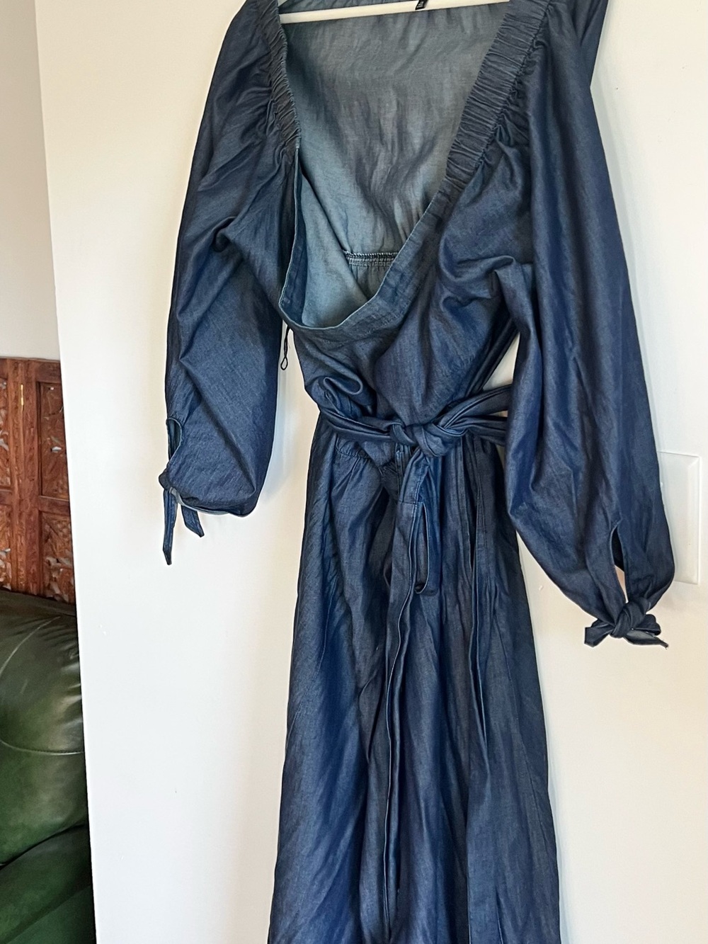 ELOQUII Size 24W Long Sleeve Tencel Denim Maxi Dress - Picture 2 of 8